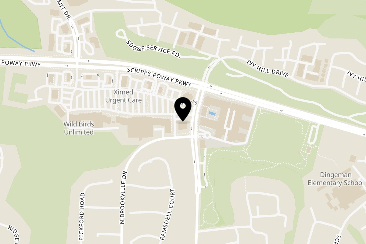 Map showing the location of Public House 131 on 10393 Spring Canyon Rd b in San Diego